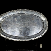 Oval silver tray, 20th century