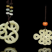 Two carved jade pendants, 20th century - 1