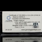 Conjunto de cuatro aguamarinas naturales
