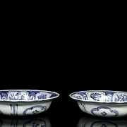 Pareja de platos, azul y blanco, S.XX - 8