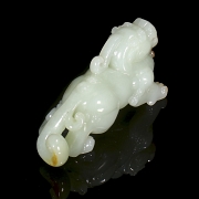 Hetian white jade sculpture ‘Mythical Beast’, Qing dynasty