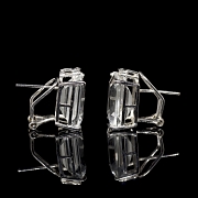 Pendientes en oro blanco de 18k, con aguamarina y diamantes