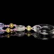 Collar con cuentas de cuarzo y bronce dorado, periodo Reinos Combatientes