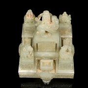 Gran juego de sellos tallados en jade amarillo