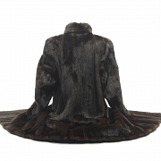 长款棕色貂皮大衣