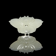 Three carved jade pieces, ‘Flowers and Insects’, Qing dynasty - 2