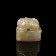 Carved jade seal ‘Beast’, Qing dynasty