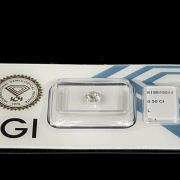 Diamante natural en talla brillante, 0.50 ct, certificado IGI