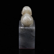 Sello rectangular de jade de Hetian