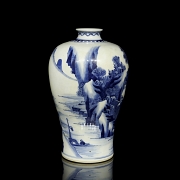 Jarrón meiping de porcelana azul y blanca 