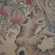 Chinese painting “Bats and Peaches,” signed Wang Wu
