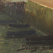 多明戈·索莱尔·吉利 Domingo Soler Gili（1871-1951）《河畔村庄》