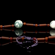 Collar de cuentas de ágata y liulí, dinastía Qing