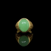 Anillo de oro 18k con jadeíta