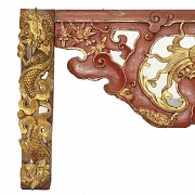 漆木窗帘罩，“龙与花”，印度尼西亚，19世纪 - 1