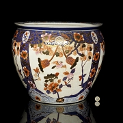 Chinese glazed porcelain fishbowl, “Flowers and Birds,” 20th century