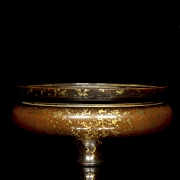 Extraordinario incensario de bronce con salpicaduras de oro, dinastía Ming