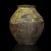 Antigua vasija de cerámica vidriada, Asia. - 1