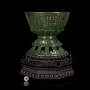 Cuenco ritual de jade verde espinaca