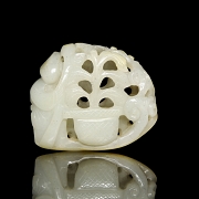White jade carving, ‘Figure with Flower Pot,’ Qing dynasty - 1