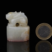 Sello oval de jade blanco de Hetian