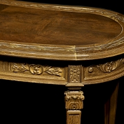Mesa de despacho riñón con sillón, estilo Luis XVI, s.XX