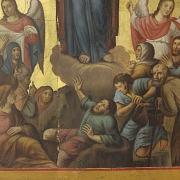 Polychrome icon on wood panel. 19th century.