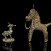 Pair of brass Dhokra figures, ‘Ram and Horse’, India, 20th century - 5