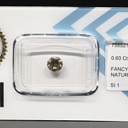 Diamante natural talla brillante, 0.60 ct, certificado IGI