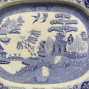 Willow Pattern tray by Samuel Barker & Son, 19th century
