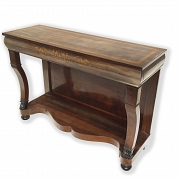 Empire console table with floral marquetry, 20th century