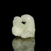 White jade figure ‘Rams’, Qing dynasty