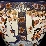 Chinese glazed porcelain fishbowl, “Flowers and Birds,” 20th century