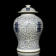 Ginger jar, blue and white, 20th century - 6