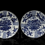 Pareja de platos de porcelana