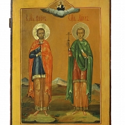 Orthodox icon “Holy Martyrs Florus and Laurus of Illyria,” 20th century