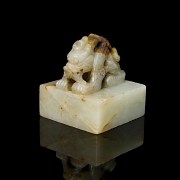 Rectangular jade seal ‘Fierce Dragon’, Qing dynasty