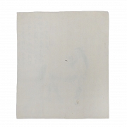 Pintura china “Caballo”, con firma Pu Zuo