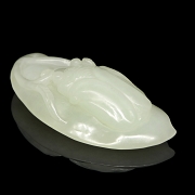 White jade pendant, ‘Insect on Fruit,’ Qing dynasty