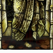 Shrigley and Hunt, leaded glass window ‘Christ with Apostles’, 19th-20th century