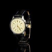 Extraordinary prototype Omega wrist chronograph, Calibre 33.3 CHRO T1-T2