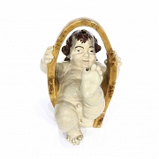 Botijo in glazed earthenware, Biar, 20th century