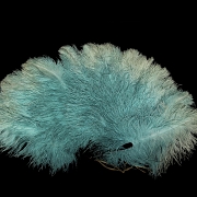 Feather fan with black ribs, 20th century