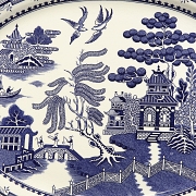 Oval Willow Pattern tray, 19th century - 1