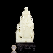 Jarrón de jade blanco de Hetian 