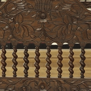 Cama de cuatro postes con dosel, estilo indonesio, ffs. s.XIX