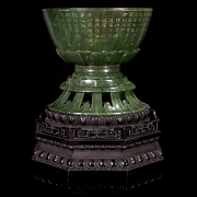 Cuenco ritual de jade verde espinaca