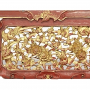 漆木窗帘罩，“龙与花”，印度尼西亚，19世纪 - 2