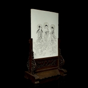 Ceramic panel ‘Encounter at the Lotus Pond’, 20th century - 3