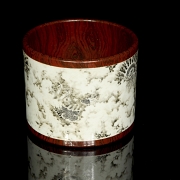 Porcelain brush pot ‘Poem’, with Qianlong seal